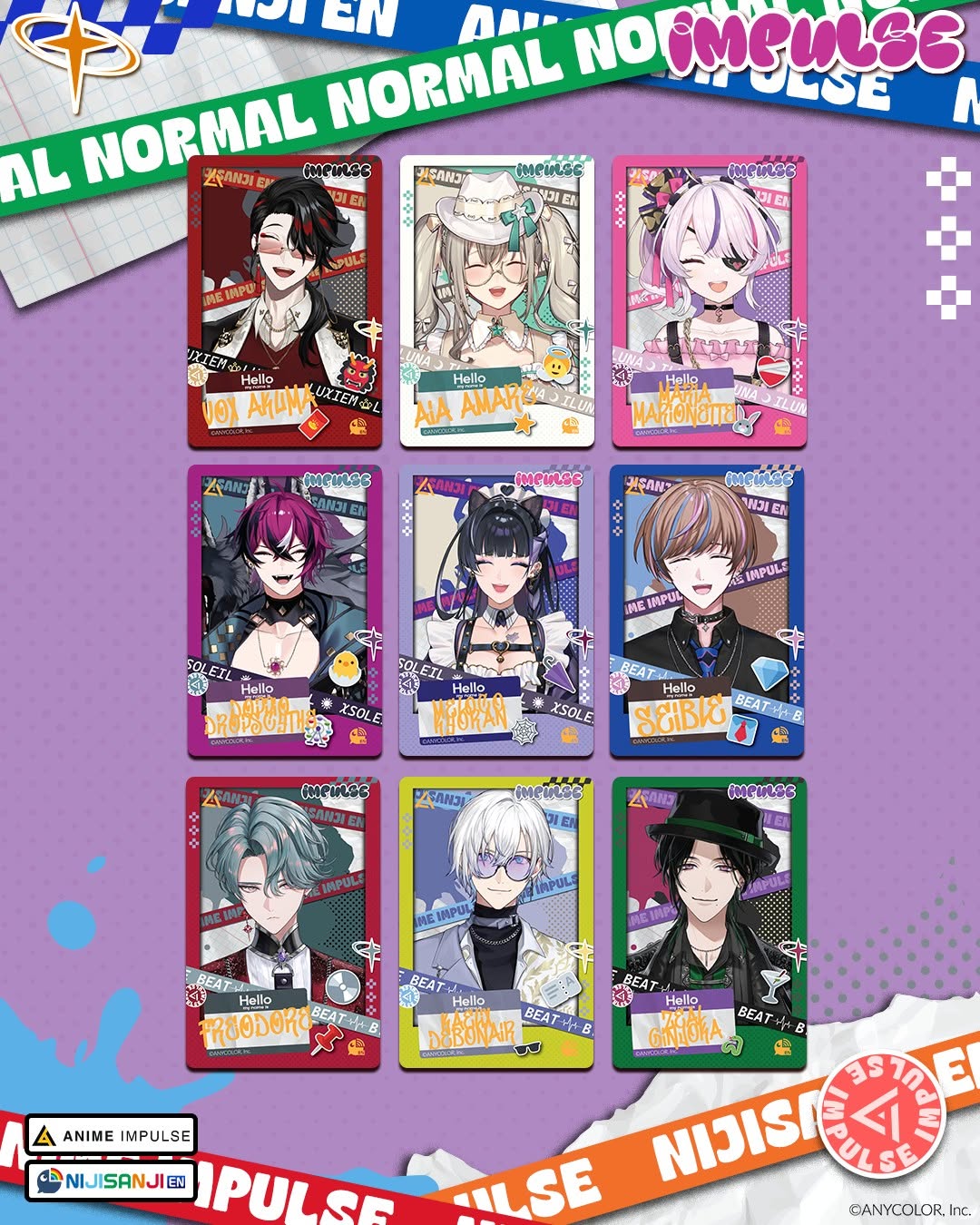 NIJISANJI EN X ANIME Impulse Random Photocard Series 3 (LIMIT 50